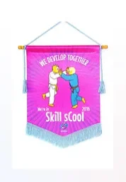 Mini custom pennants designed for bespoke club merchandise